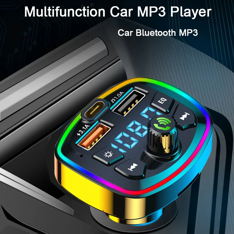 Car Bluetooth 5.0 FM Transmitter Wireless Adapter Mic Audio Receiver Auto MP3 Player 2.1A Dual USB Fast Charger Car Accessories - Smarsty