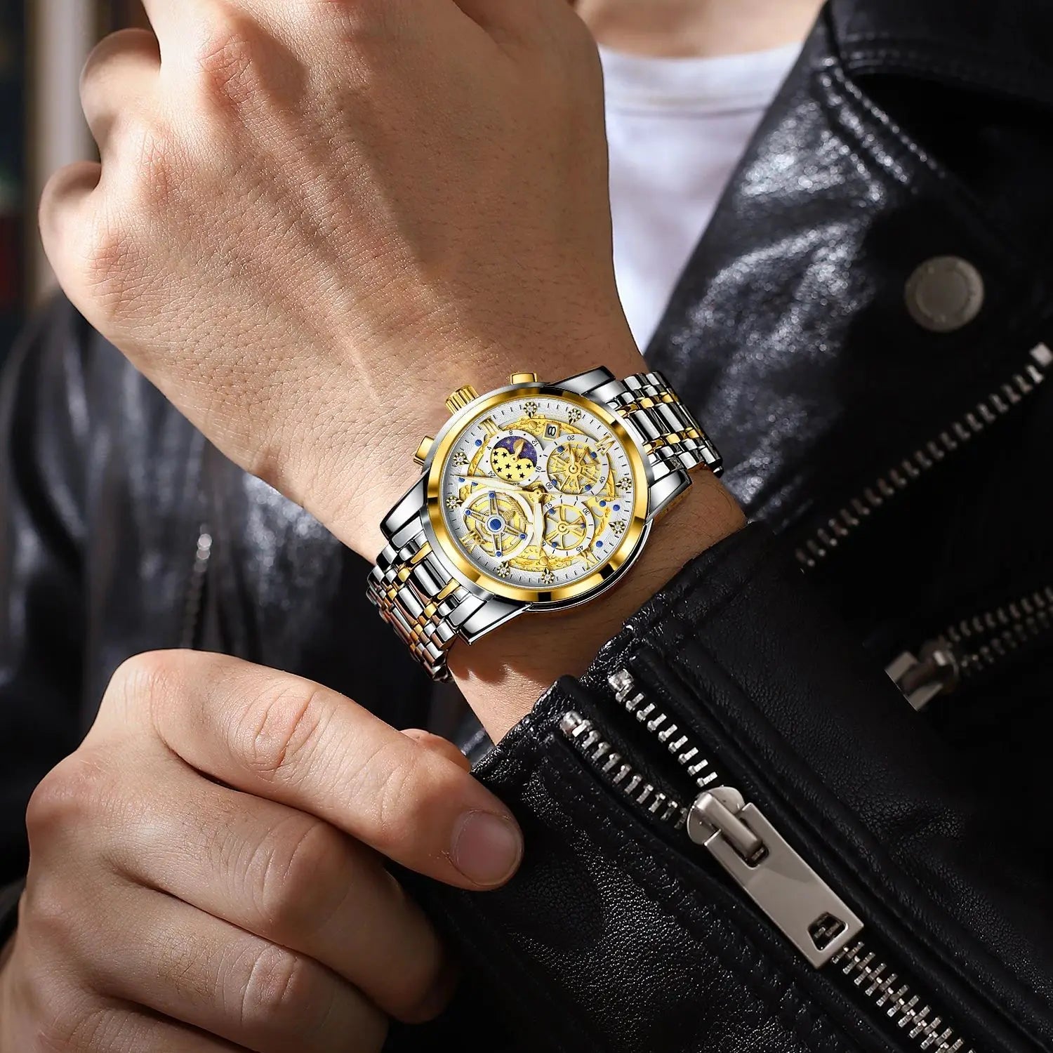 Luxury Waterproof Men's Chronograph Watch with Luminous Date - Smarsty