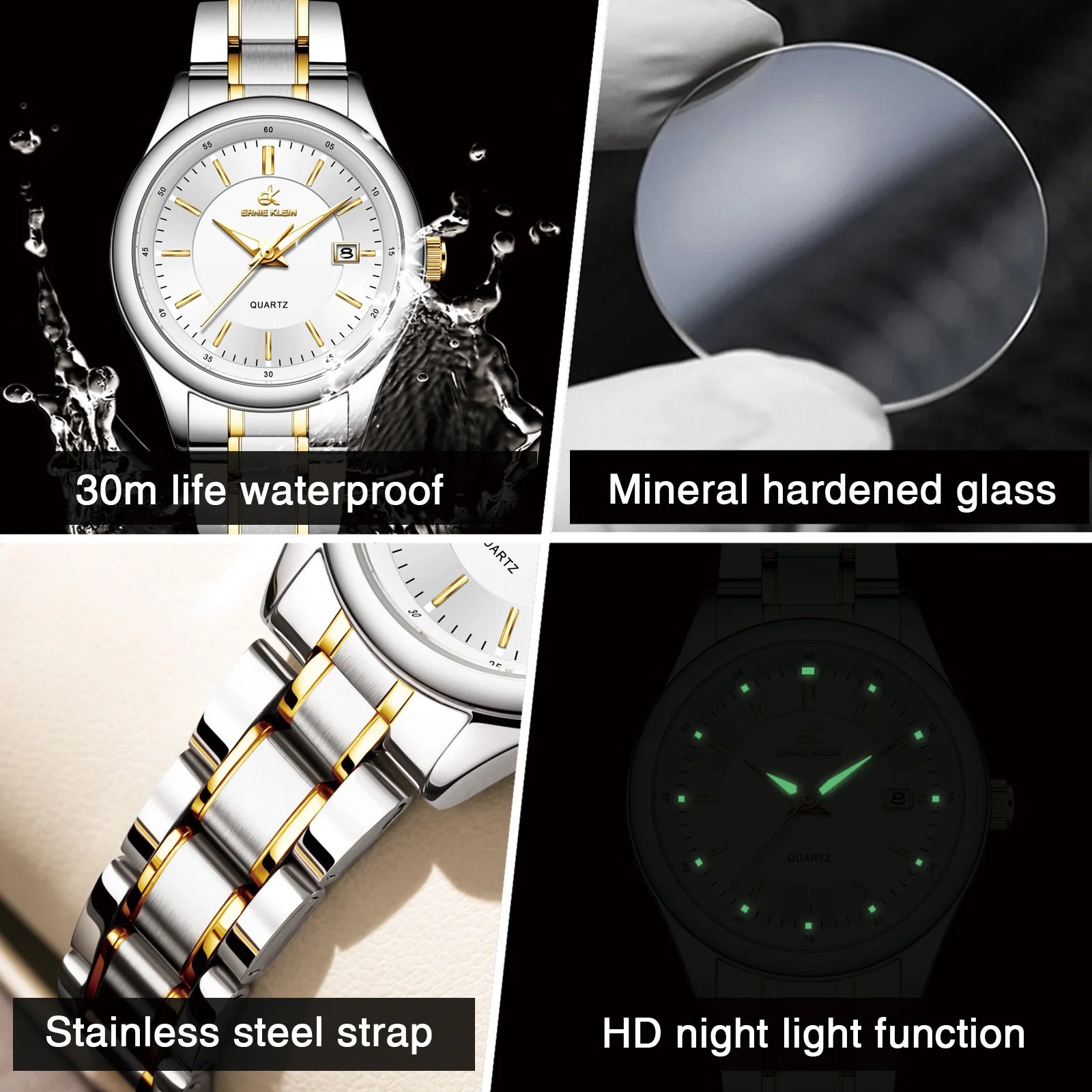 Elegant Waterproof Women's Watch with Luminous Display - Smarsty