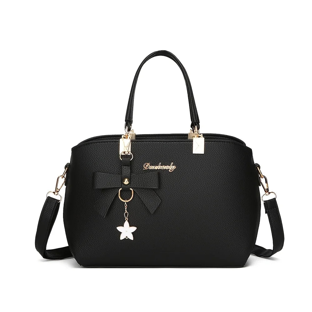 Elegant Bowknot Shoulder Bag With Multiple Compartments - Smarsty