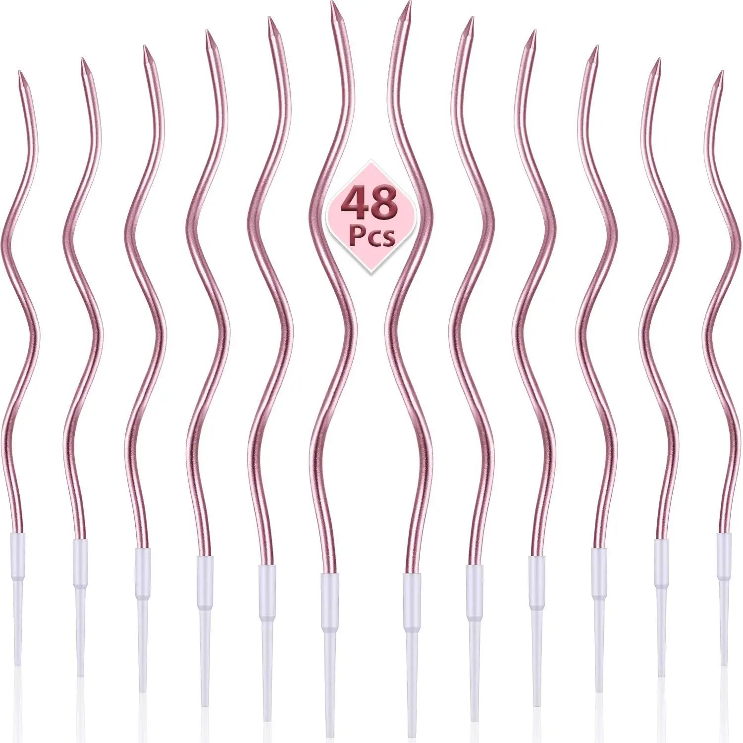 6/12/48pcs/1case Birthday Candles Spiral Cake Candles Long Thin Cake Candles For Wedding Party And Cake Decoration - Smarsty