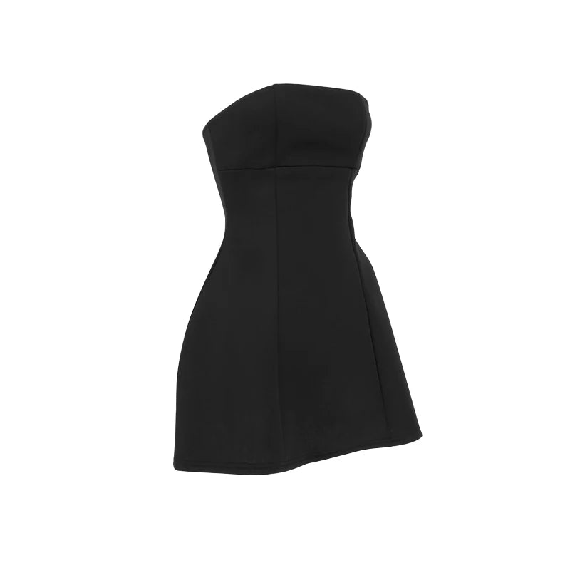 Sexy A-Line Dress Women's Summer New Solid Sexy Sleeveless Off Shoulder Bodycon Dresses Fashion Elegant Club Party Lady Dresses - Smarsty