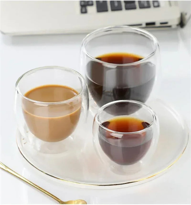Double Wall Insulated Glass Cups for Hot Drinks - Smarsty