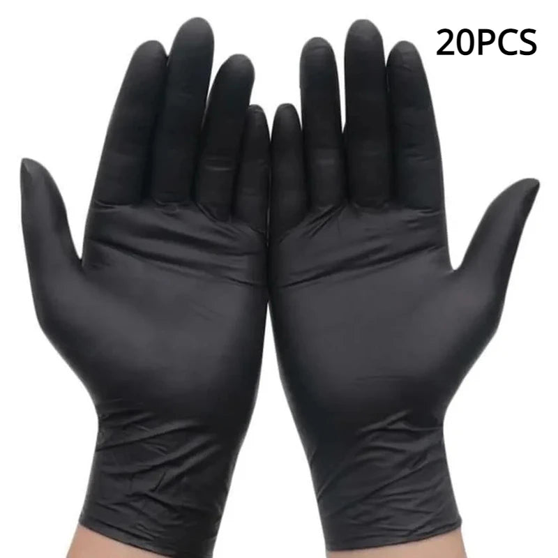 50/20PCS Disposable Black Nitrile Gloves Latex Free Waterproof Durable Suitable for Kitchen Food Processing Beauty SalonFamily - Smarsty