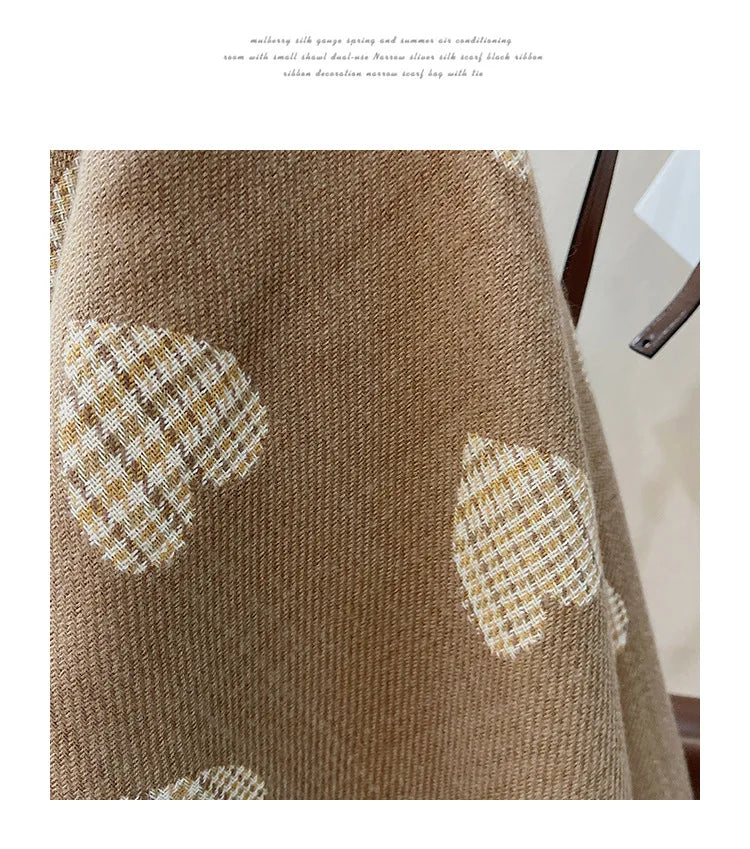 Double Side Cashmere Scarf Warm Thickened Winter Wrap - Smarsty