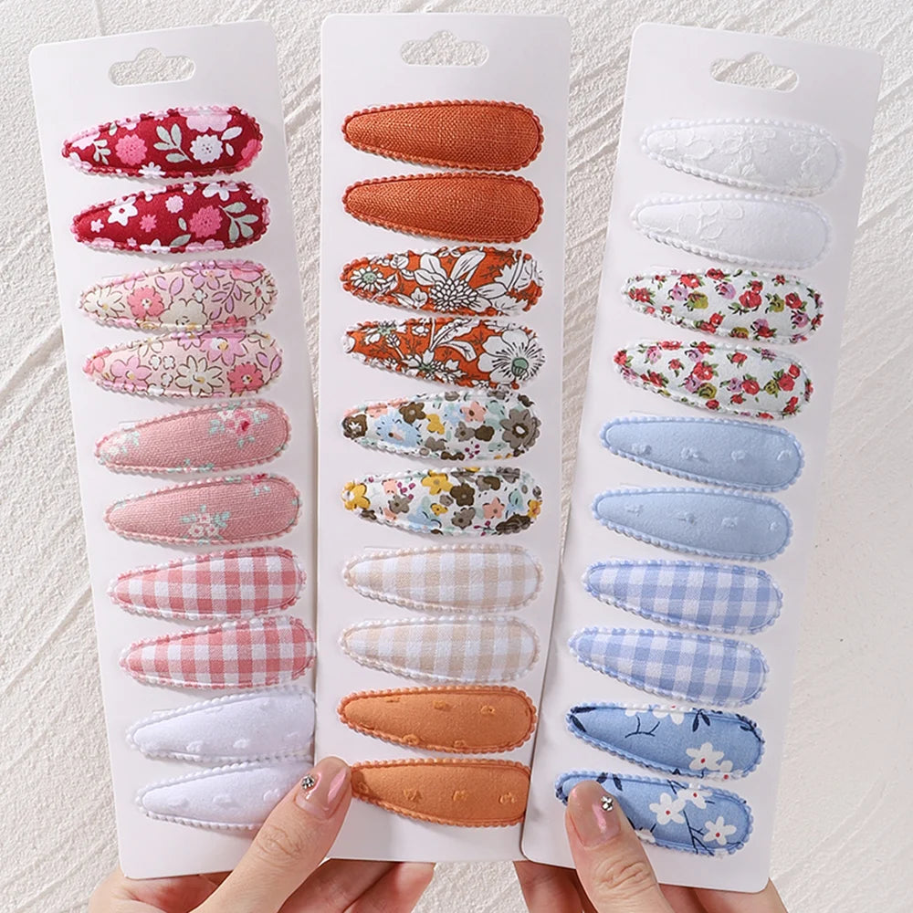 10 Pcs Cotton Alloy Hair Clips for Kids - Smarsty