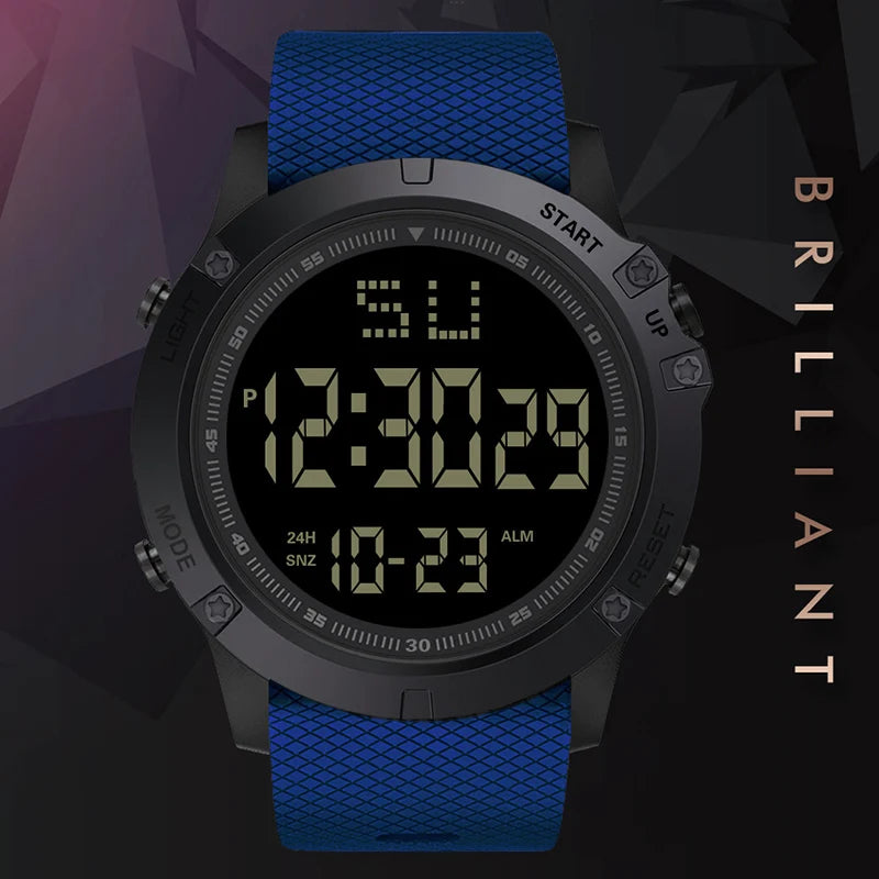 Men's Waterproof Sports Watch with LED Display and Stopwatch - Smarsty