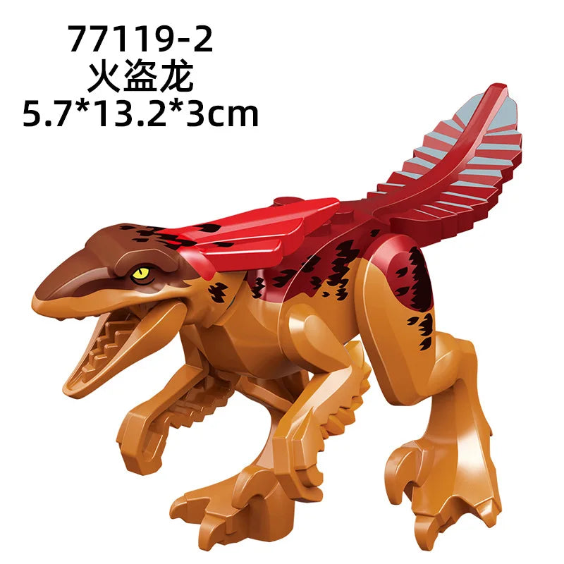 Jurassic World 3 Brutal Raptor Building Blocks Dinosaur Bricks Tyrannosaurus Indominus I-Rex Assemble Toy For Children by Smarsty