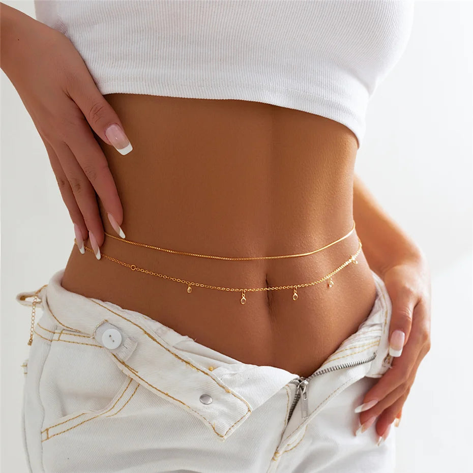 Boho Rhinestone Star Moon Belly Chain for Summer - Smarsty