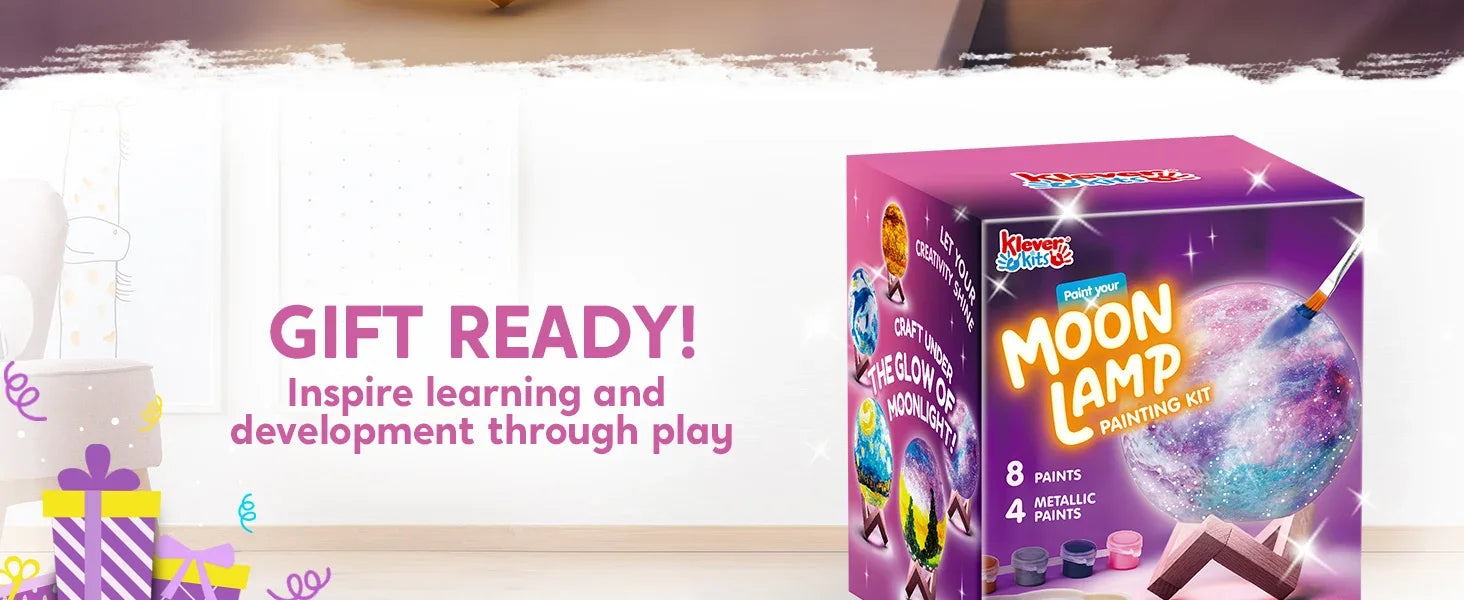 JOYFY DIY 3D Moon Night Light For Kid Paint Your Own Moon Lamp Kit Galaxy Lamp Arts and Crafts Kit School Activities Gifts