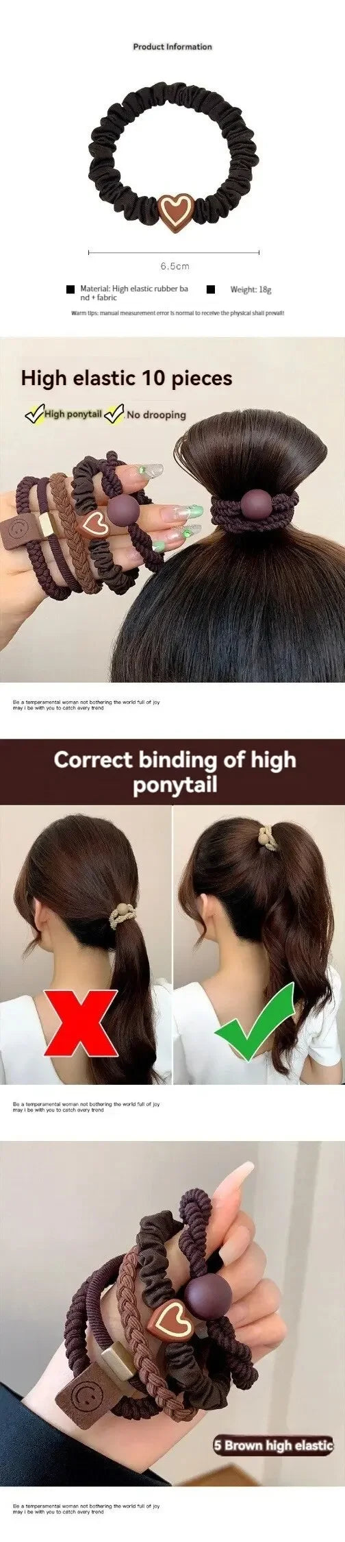 High Elasticity Leather Headbands for Durable Ponytails - Smarsty