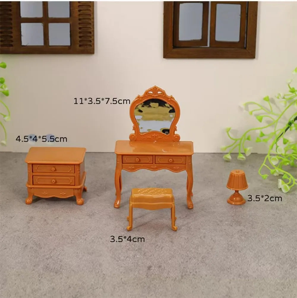 1:12 Dollhouse Miniature Cradle Crib Surround Bed Piano Table Set Furniture Kitchen Model Decor Toy Doll House Accessories