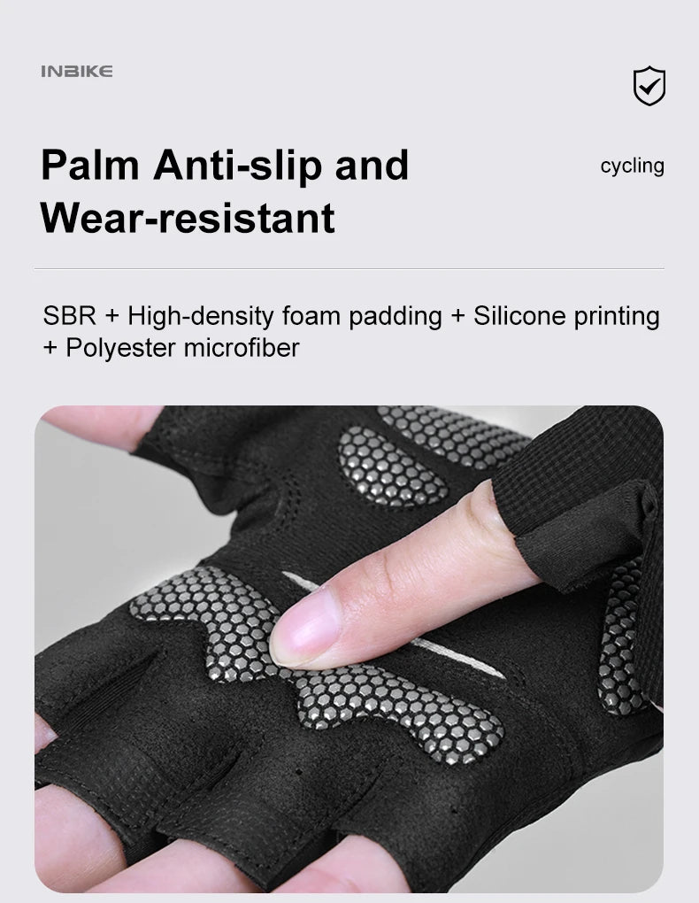INBIKE Breathable Half Finger Cycling Gloves with Shock Absorption - Smarsty