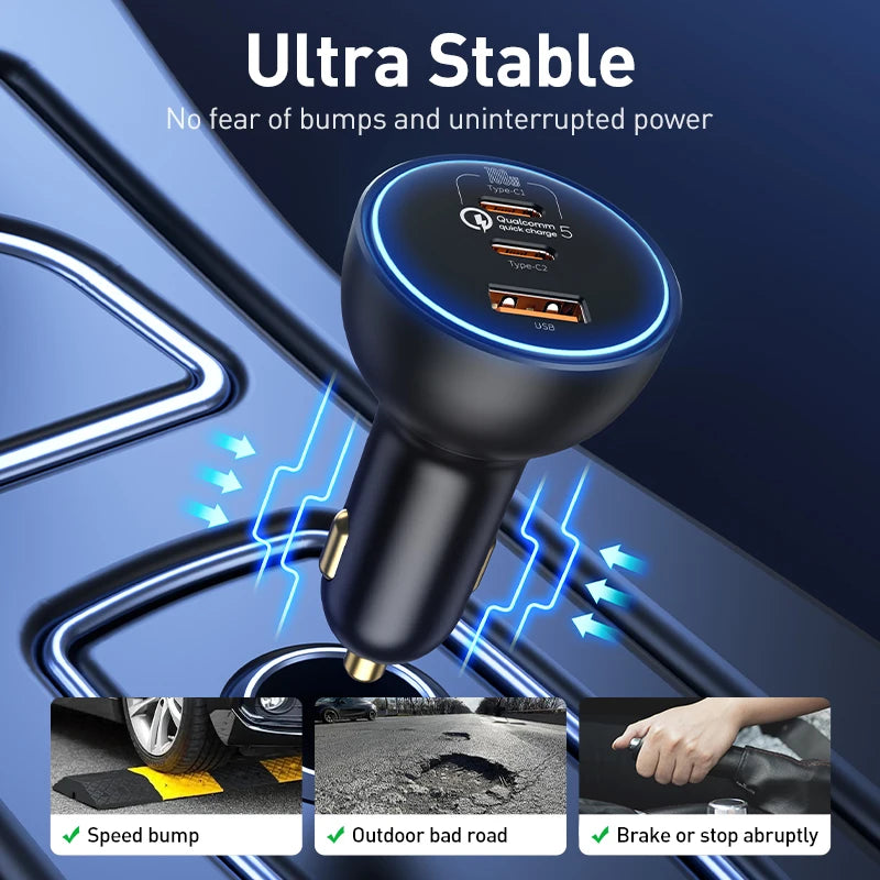 Ultra High Power USB Type C Car Charger PD30 QC5Plus - Smarsty