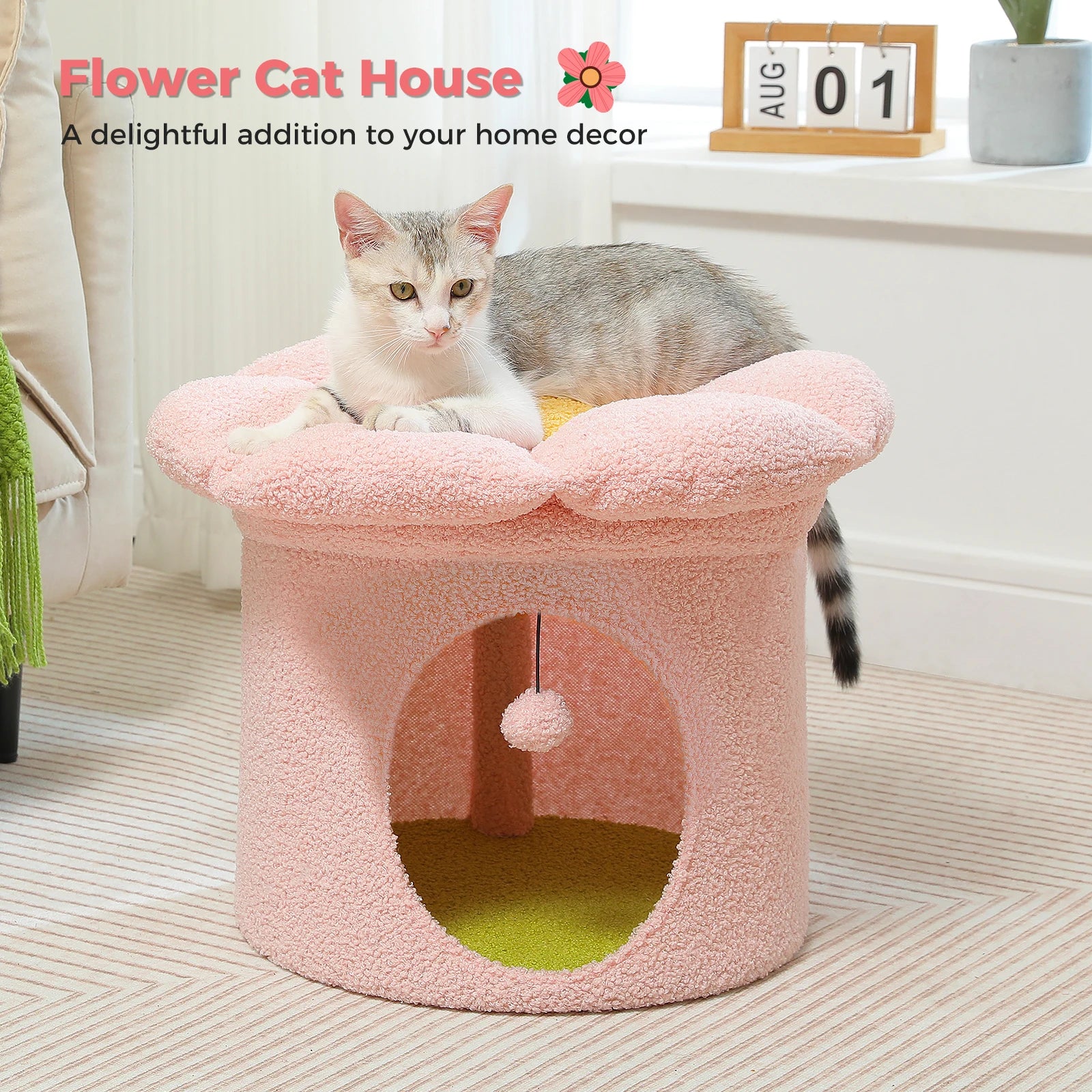 Large Cat House with Removable Flower Bed - Smarsty