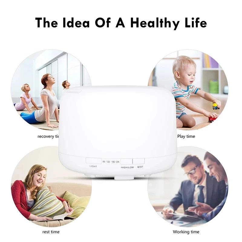 500ML USB Essential Oil Diffuser with Colorful Night Lights - Smarsty