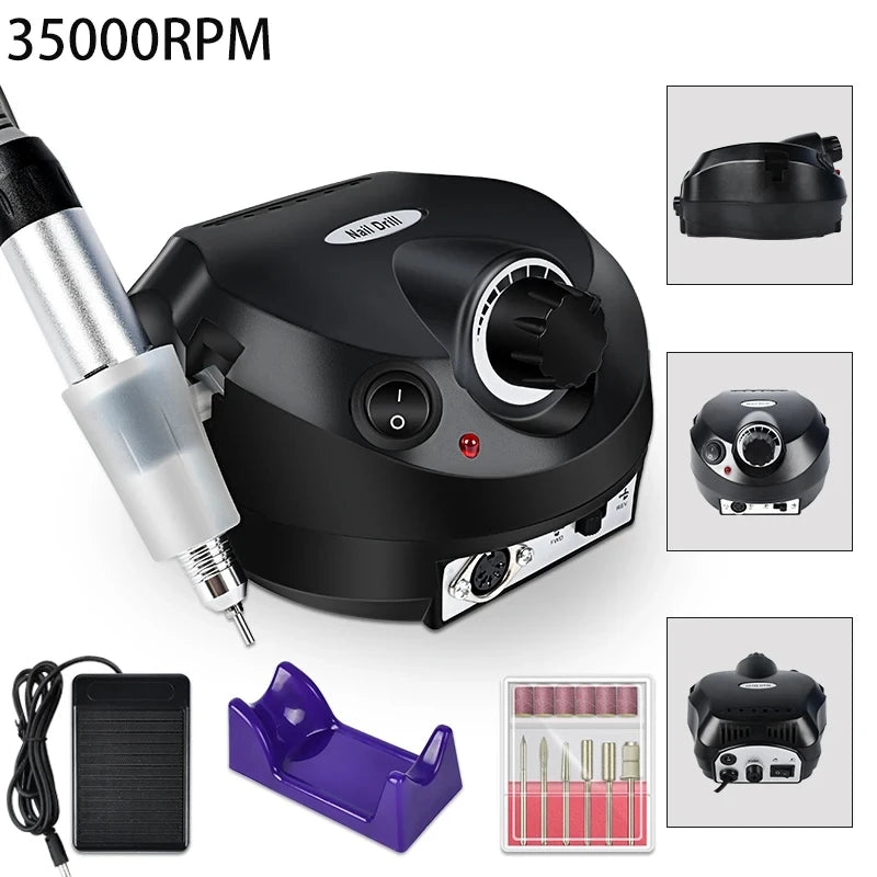 Professional Electric Nail Drill 35000RPM Portable Manicure Machine - Smarsty