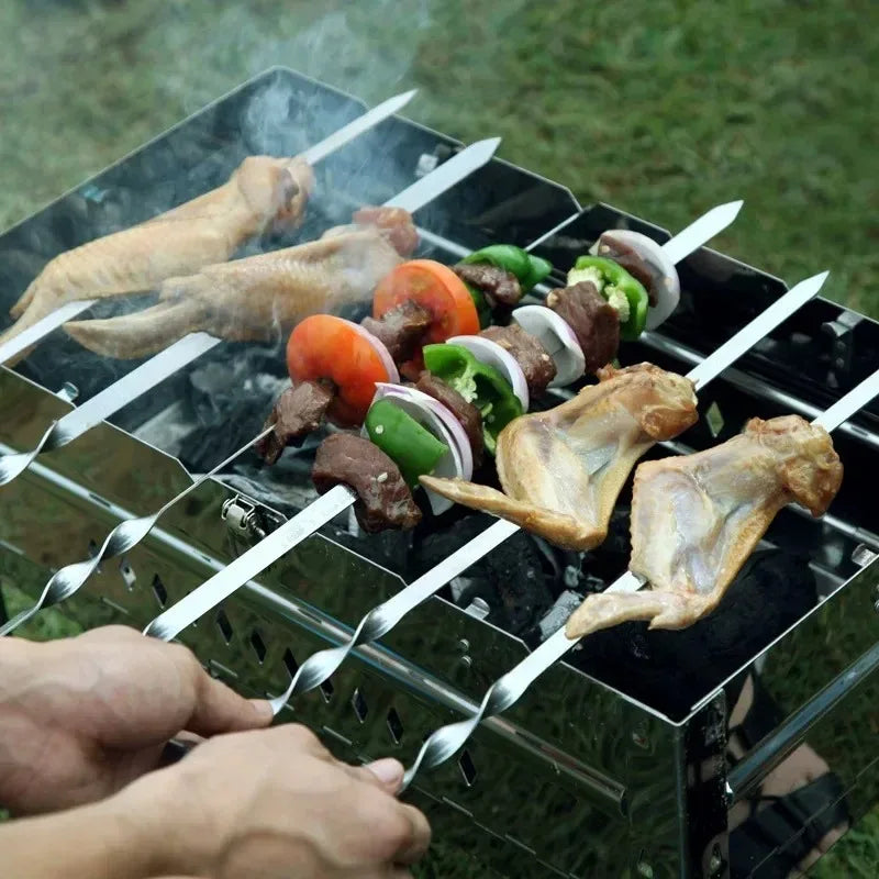Stainless Steel BBQ Skewers Set for Easy Grilling - Smarsty