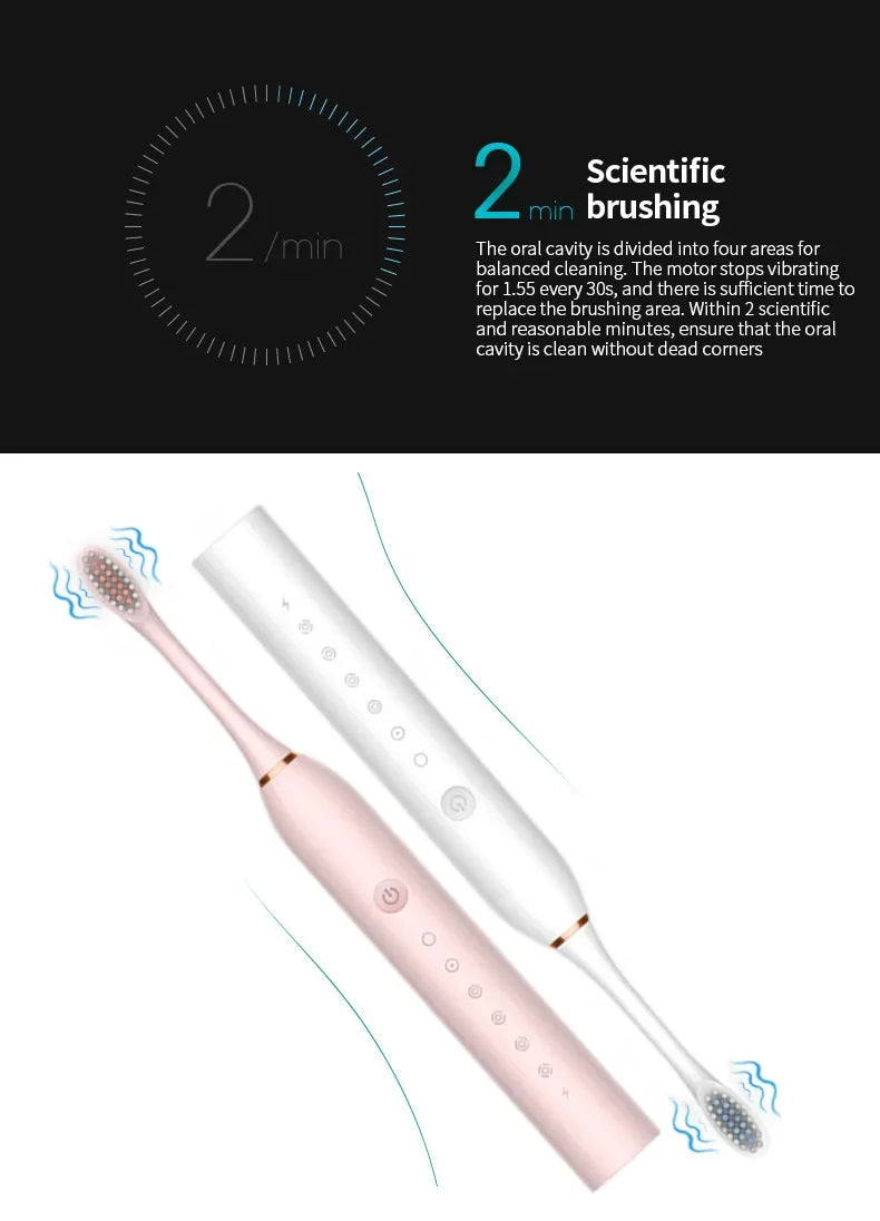 Automatic Electric Toothbrush with Six Speed Settings - Smarsty