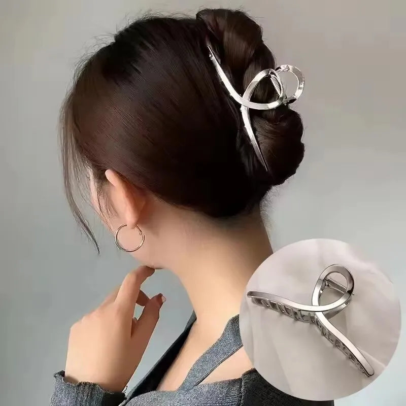 Korean Geometric Metal Hair Clip Durable Alloy Claw - Smarsty