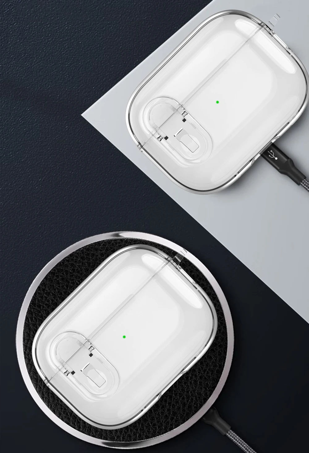 Transparent Bluetooth Earphone Case with Charging Port - Smarsty