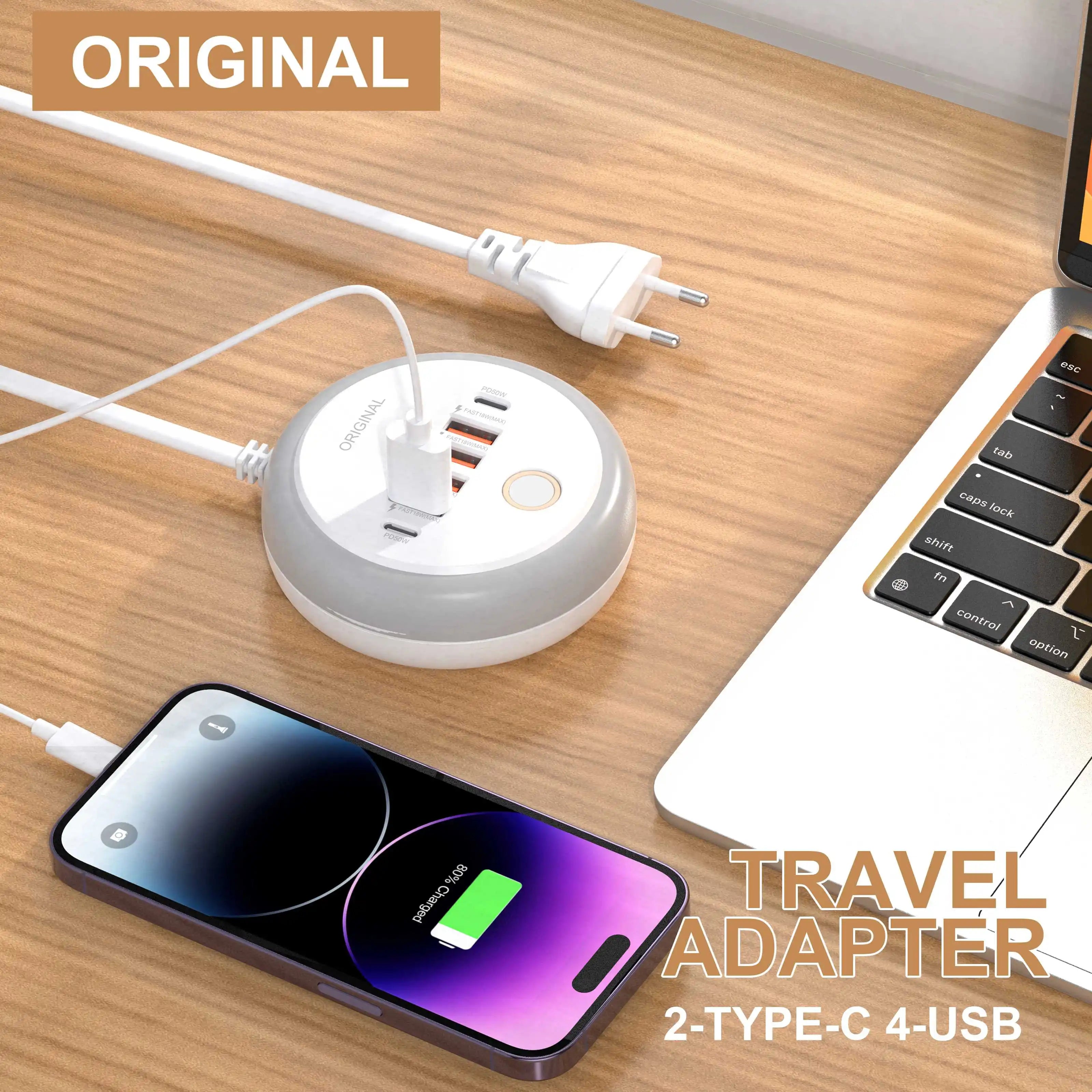 50W USB PD Charger Six Port Fast Charging Station Hub - Smarsty