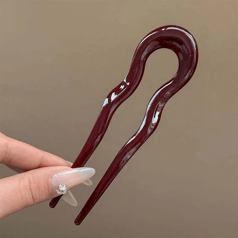 Geometric Tortoiseshell Hair Fork for Women - Smarsty