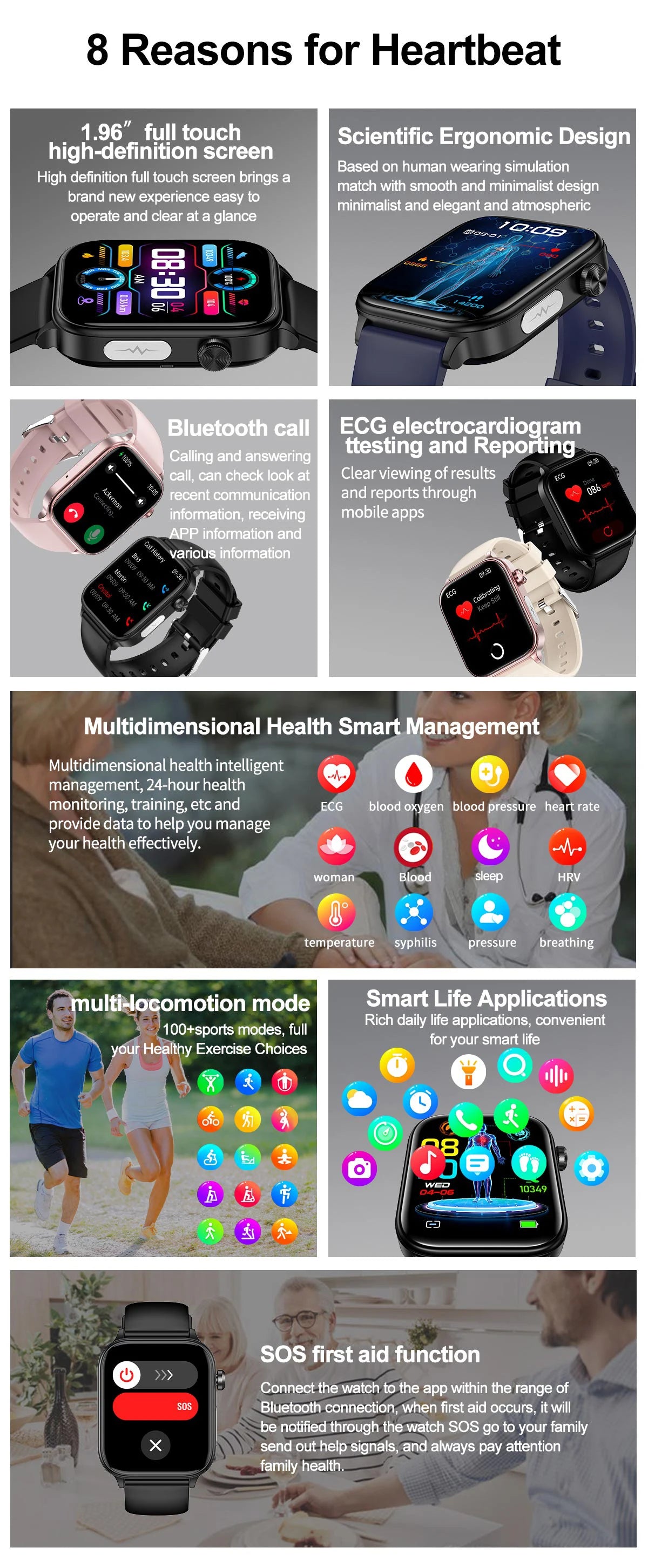 2025 Smart Watch with ECG PPG Health Monitoring - Smarsty