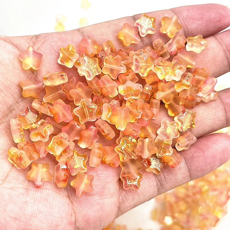 8mm Star Matte Glass Beads for Jewelry Making - Smarsty