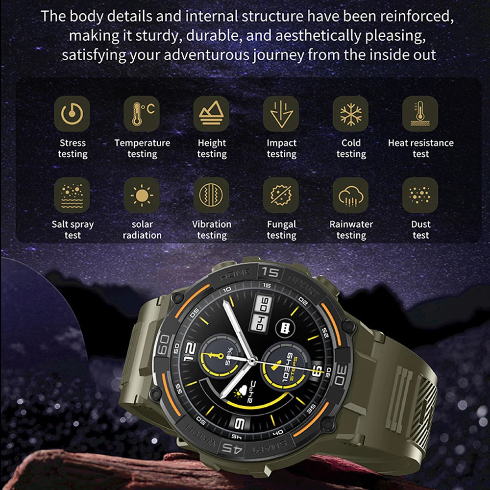 Military Smartwatch for Men with Health Monitoring Features - Smarsty