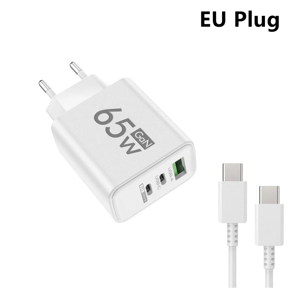 Three Port USB C PD Charger Fast Charge Wall Adapter - Smarsty