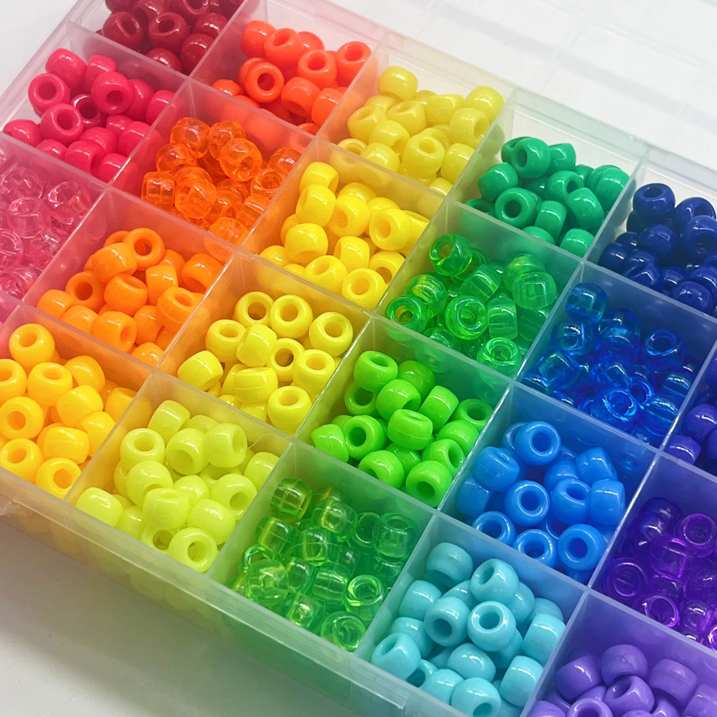 Pony Beads for Friendship Bracelet Making Kit 24 Colors Kandi Beads Set, 720pcs Plastic Rainbow Bulk and 980pcs Letter Beads wit - Smarsty