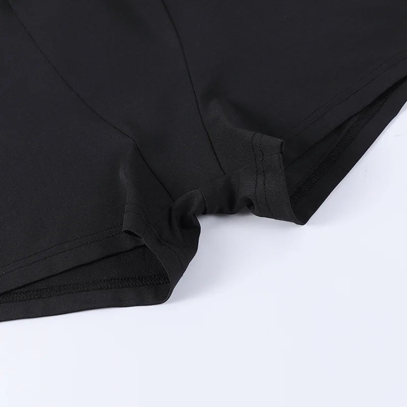 European and American Spring/Summer Round Neck Long Short sleeved 3/4 Shorts Two piece Women's Fashion Sports Versatile Set - Smarsty