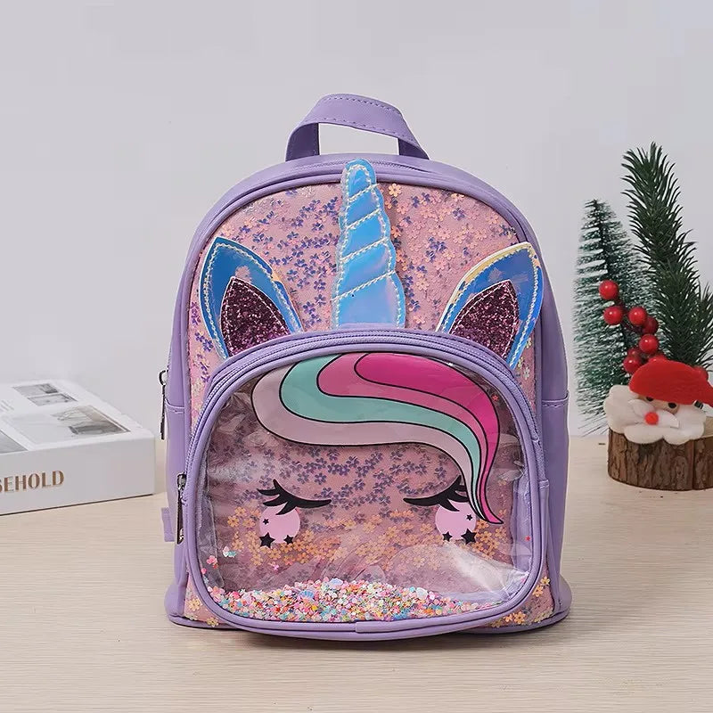 Kids Unicorn Backpack With Sequin Wings Waterproof - Smarsty