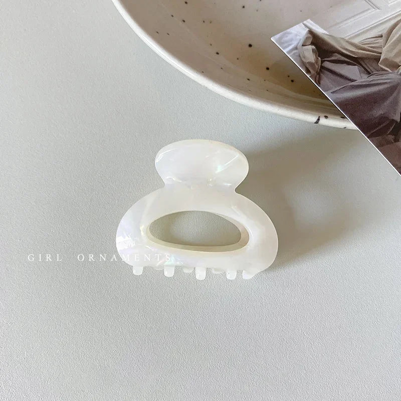 Small Acetate Hair Claw Clips Elegant Colorful Hollow - Smarsty