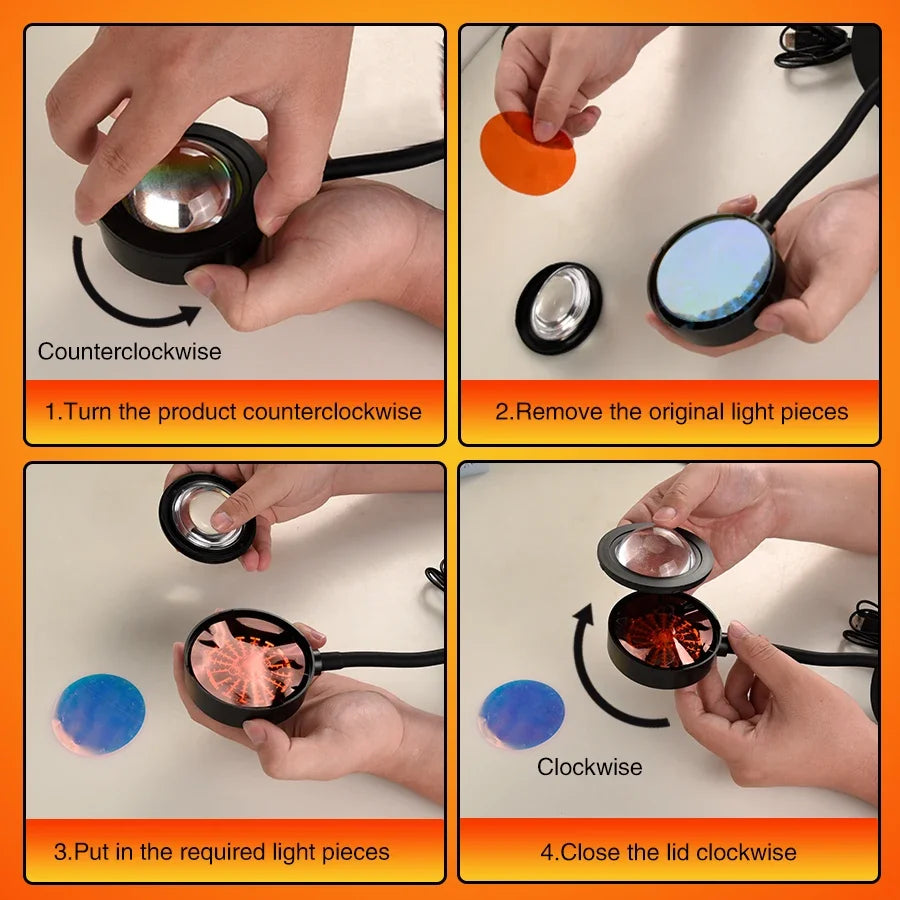 USB Sunset Light Projector for Stunning Bedroom Decor - Smarsty