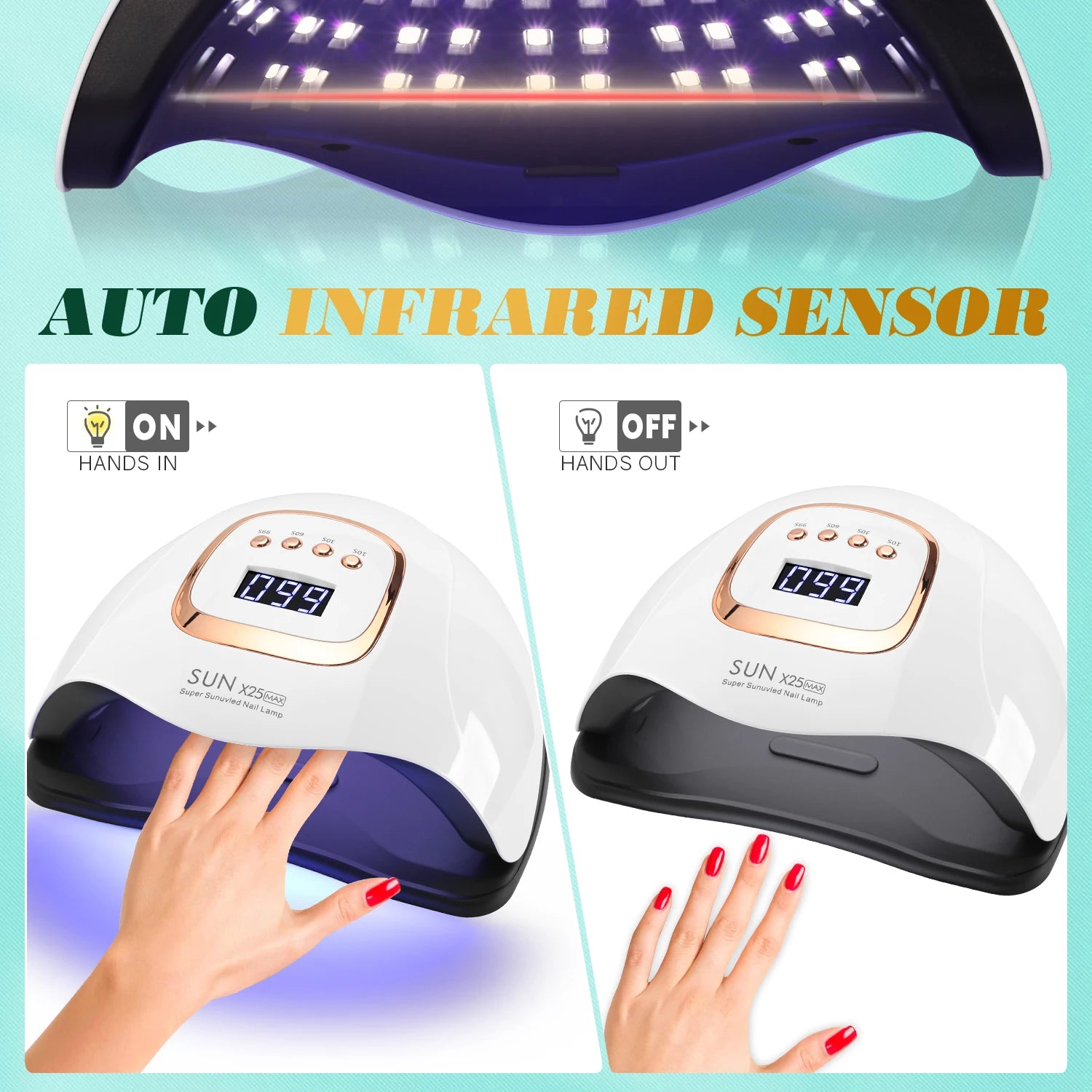 Powerful 380W UV LED Nail Lamp for Quick Curing - Smarsty