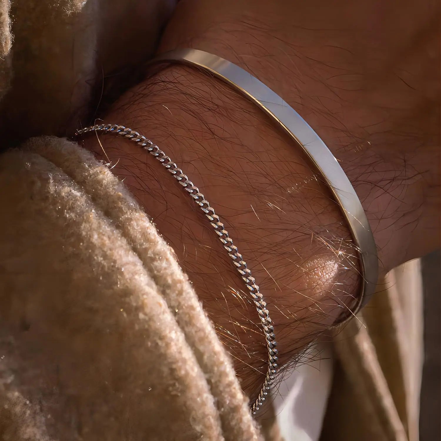 Men's Stainless Steel Cuban Chain Adjustable Bracelet - Smarsty