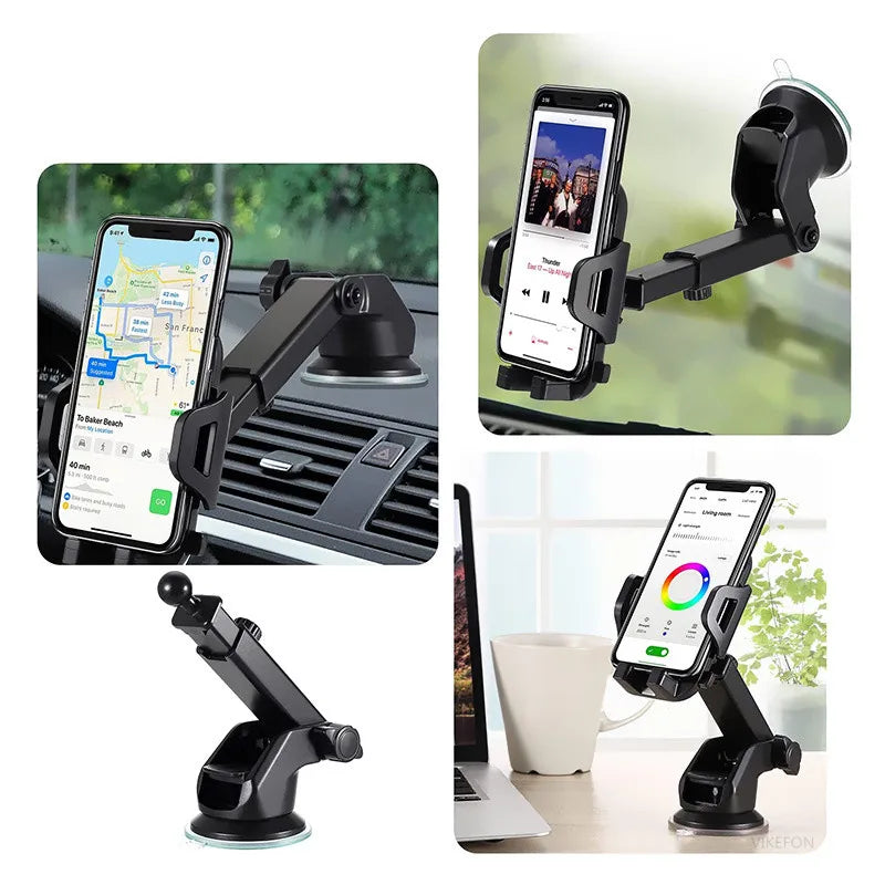 Universal Car Phone Holder With 360 Degree Rotation Suction - Smarsty