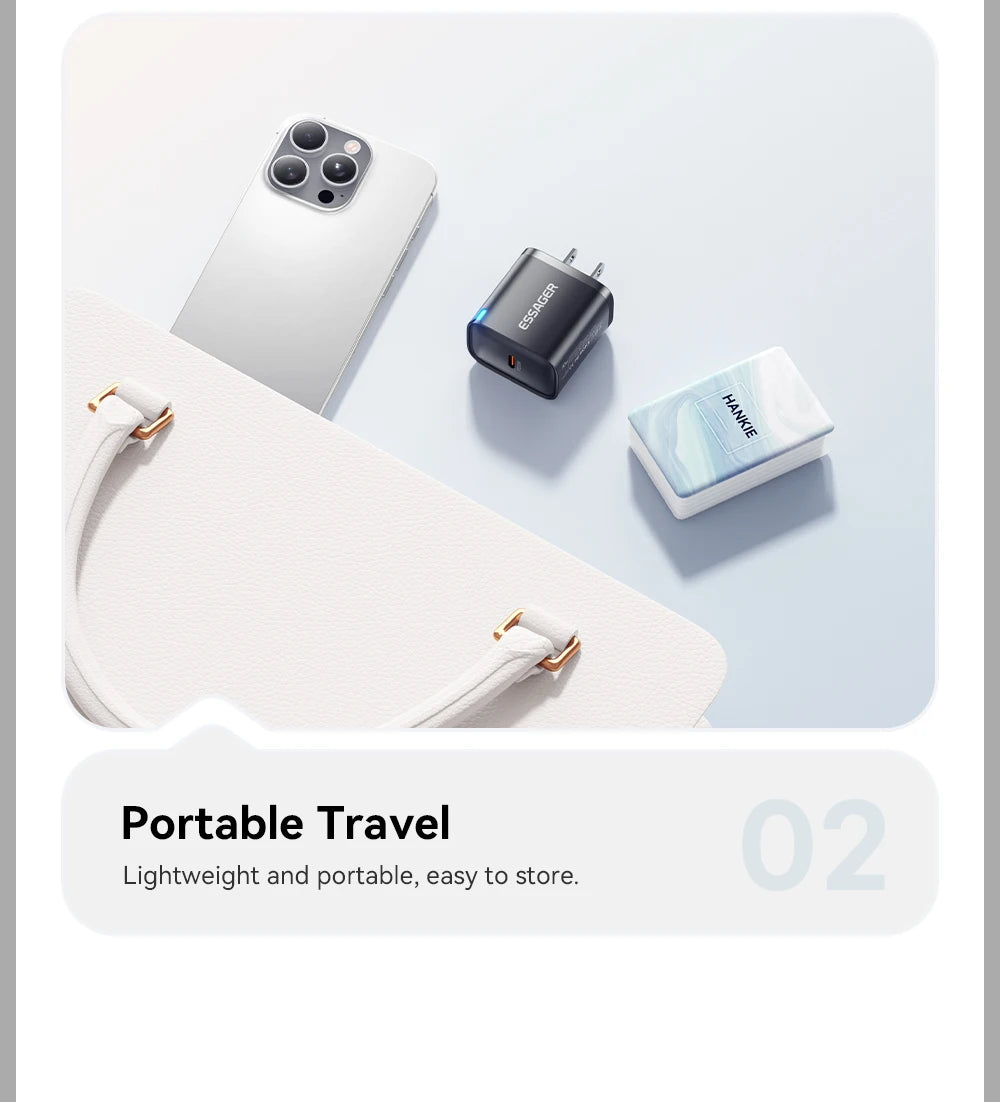 Essager Mini 30W Type C Charger PD QC3.0 Fast Type C Charger For iPhone 16 15 14 13 Pro Samsung S25 Xiaomi iPad Travel Adapter - Smarsty