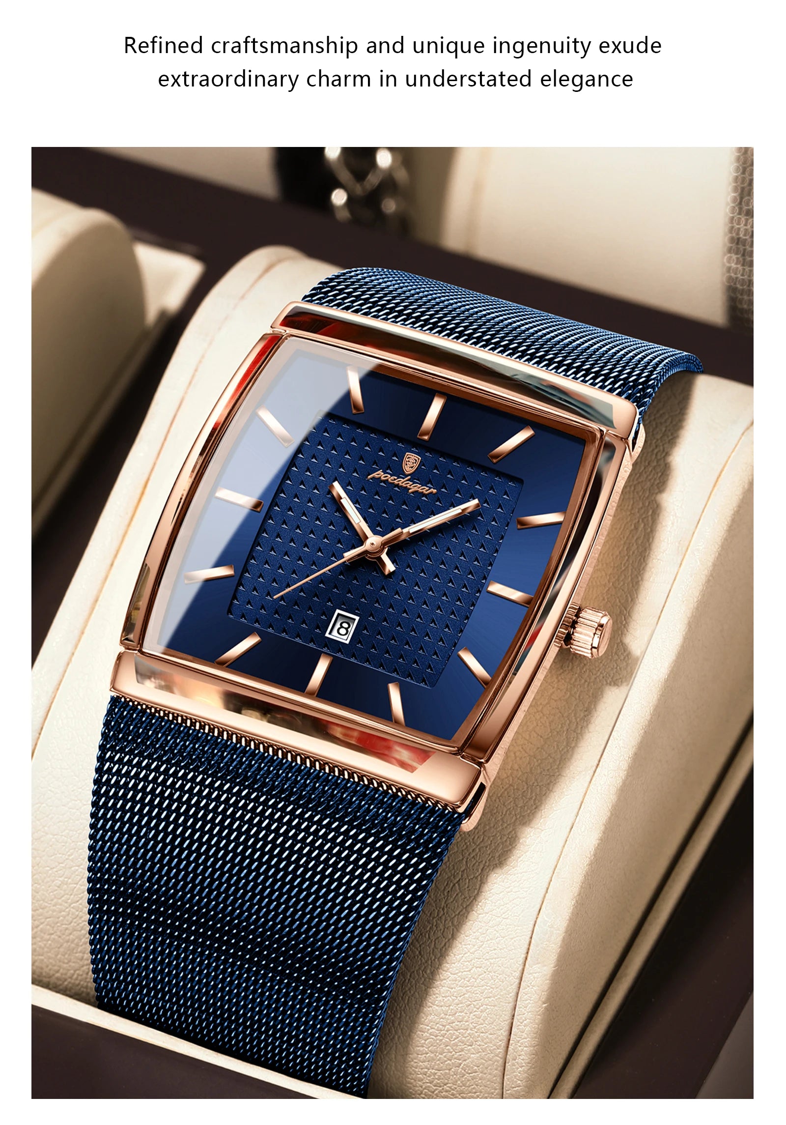 Men's Waterproof Quartz Watch with Luminous Date Feature - Smarsty