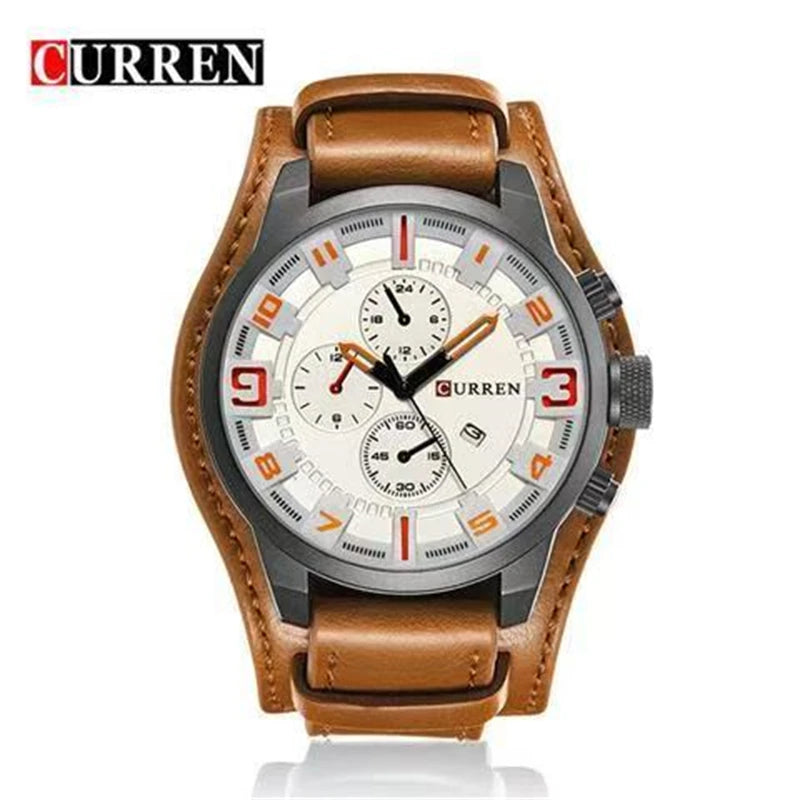 Elegant Multifunctional Men's Watch with Leather Strap - Smarsty