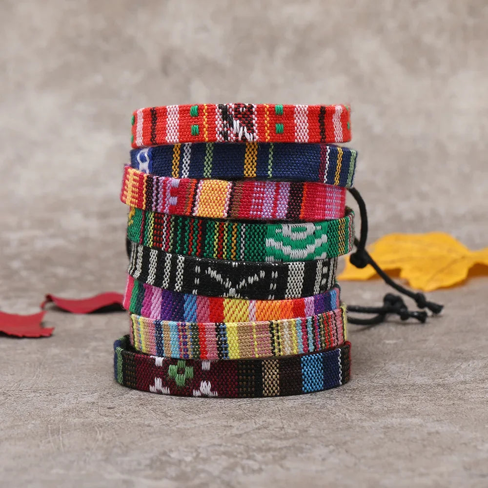 Colorful 12Pcs Nepal Ethnic Bracelet Set for Women - Smarsty