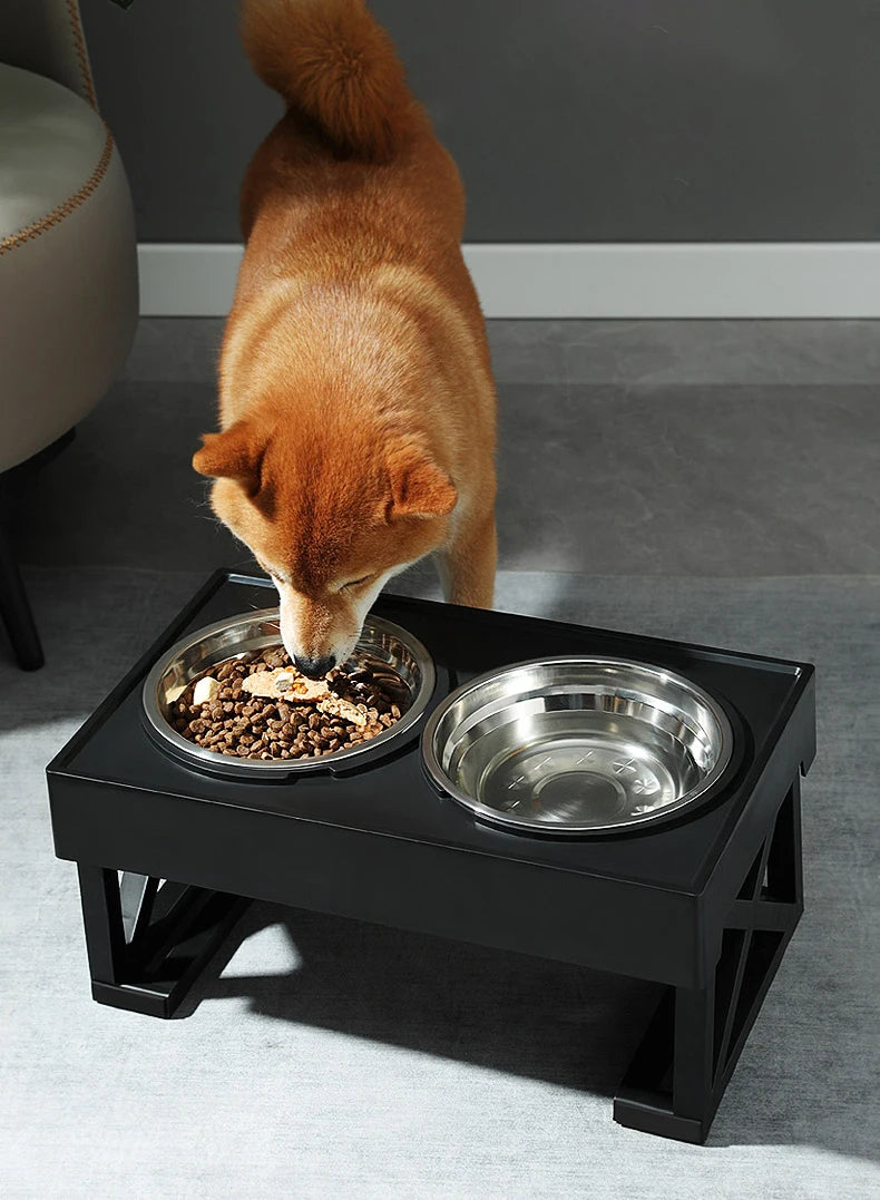 Adjustable Height Elevated Dog Feeding Bowl Stand - Smarsty