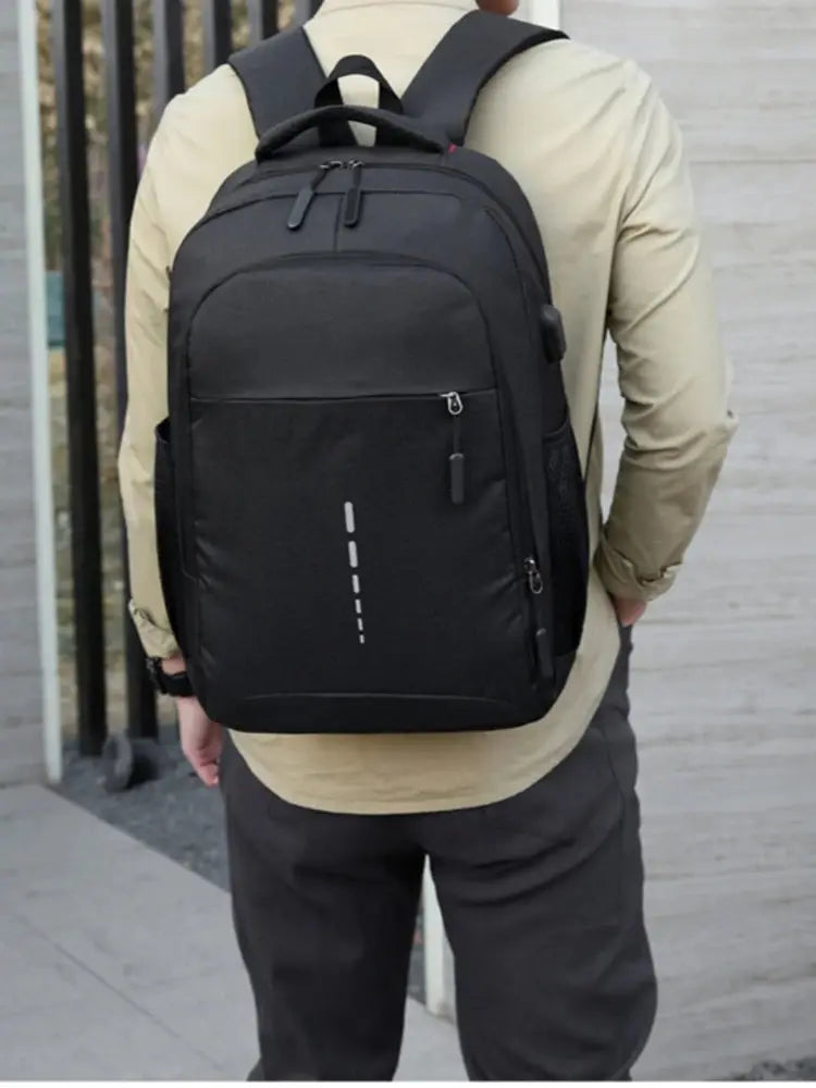 Mens BackPack LargeCapacity Simple Fashion Travel Female Student ComputerBag - Smarsty