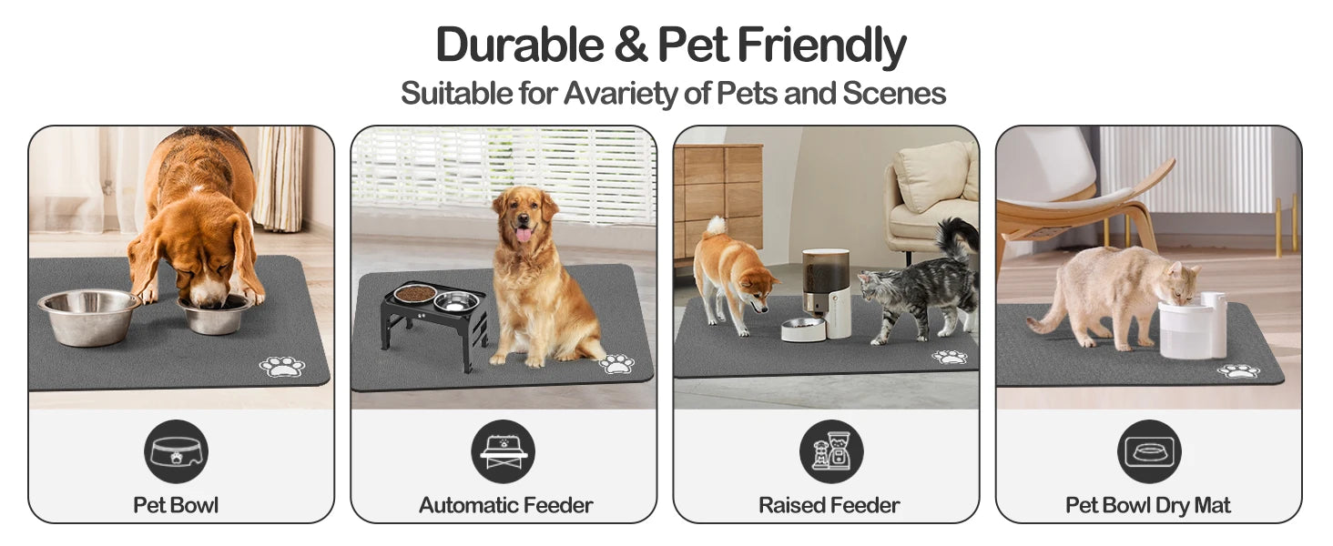 Absorbent Pet Feeding Mat for Easy Clean Up - Smarsty
