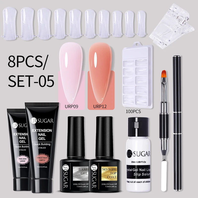 Nude Glitter Gel Nail Polish Kit for Long-Lasting Manicure - Smarsty