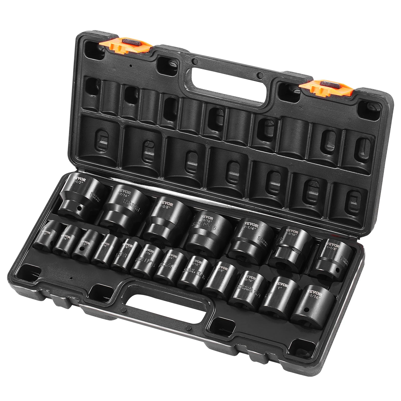 SucceBuy Impact Socket Set 1/2 Inches 19 Piece Impact Sockets Standard Socket Assortment 1/2 Inches Drive Socket Set