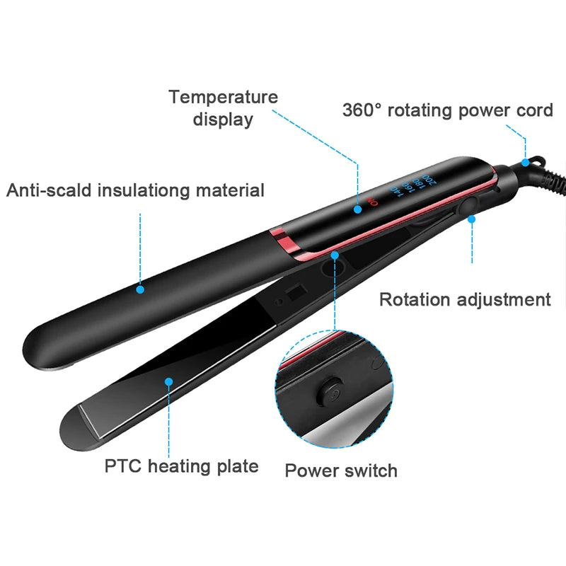 Ceramic Ionic Hair Straightener with Fast Heat-Up - Smarsty