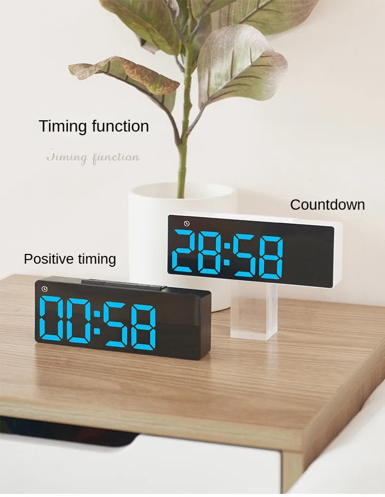 Digital LED Alarm Clock with Adjustable Brightness and Temperature Display - Smarsty